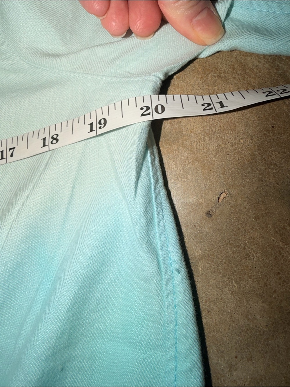 NWT Lands’ End Girls XL 16 Ombre Mint Aqua Button Front Tie Shirt Blue Cotton - Picture 8 of 9